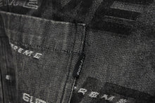 画像をギャラリービューアに読み込む, シュプリーム SUPREME DIMESIONS LOGO DENIM SHIRT ディメンションロゴ デニムシャツ 2019AW 総柄 M 美品 中古 57283