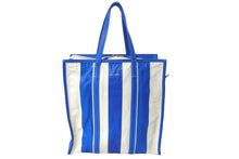 画像をギャラリービューアに読み込む, BALENCIAGA バレンシアガ バザールショッパーM レザー トートバッグ ブルー ホワイト 443097 鞄 ロゴ 良品 中古 57393