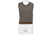 Load image into Gallery viewer, 極美品 DRIES VAN NOTEN ドリス ヴァン ノッテン SS24 Tiger Jacqard Knit Top ニットベスト サイズM ブラック ベージュ 総柄 中古 4b005742