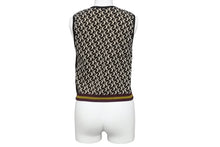 Load image into Gallery viewer, 極美品 DRIES VAN NOTEN ドリス ヴァン ノッテン SS24 Tiger Jacqard Knit Top ニットベスト サイズM ブラック ベージュ 総柄 中古 4b005742