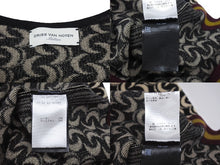 Load image into Gallery viewer, 極美品 DRIES VAN NOTEN ドリス ヴァン ノッテン SS24 Tiger Jacqard Knit Top ニットベスト サイズM ブラック ベージュ 総柄 中古 4b005742