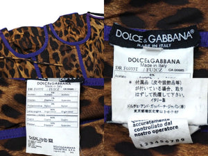 DOLCE&GABBANA ドルチェアンドガッバーナ ワンピース パープル 豹柄 紫 切り替え サイズ40 美品 中古 57495