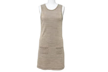 Load image into Gallery viewer, CHANEL シャネル ワンピース ニット ノースリーブ ココマーク P40770K03015 サイズ34 ベージュ ゴールド金具 レディース 美品 57603
