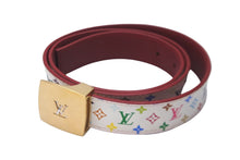 Load image into Gallery viewer, LOUIS VUITTON ルイヴィトン ベルト バックル モノグラム サンチュール 34/85 M9682W PVC マルチカラー ゴールド 美品 中古 57627