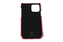 Load image into Gallery viewer, 新品未使用品 MCM エムシーエム スマホケース カードケース付き iPhone12 MXECSSX01 ピンク レザー ゴールド金具 中古 57762