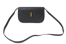 画像をギャラリービューアに読み込む, GUCCI グッチ オールドグッチ バンブー ショルダーバッグ ブラック レザー 鞄 斜め掛け 美品 中古 57820