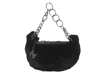 Load image into Gallery viewer, CHANEL シャネル ハンドバッグ チェーン ワンショルダー 7番台 ココマーク ブラック ファー シルバー金具 美品 中古 57839