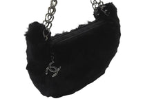 Load image into Gallery viewer, CHANEL シャネル ハンドバッグ チェーン ワンショルダー 7番台 ココマーク ブラック ファー シルバー金具 美品 中古 57839