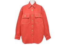 画像をギャラリービューアに読み込む, 極美品 CHANEL シャネル ヴィンテージ ココマーク デニムジャケット P03250V03294 コットン レッド ゴールド サイズ38 中古 57843