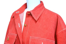 画像をギャラリービューアに読み込む, 極美品 CHANEL シャネル ヴィンテージ ココマーク デニムジャケット P03250V03294 コットン レッド ゴールド サイズ38 中古 57843
