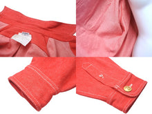 画像をギャラリービューアに読み込む, 極美品 CHANEL シャネル ヴィンテージ ココマーク デニムジャケット P03250V03294 コットン レッド ゴールド サイズ38 中古 57843