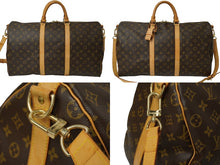 画像をギャラリービューアに読み込む, LOUIS VUITTON ルイヴィトン キーポル バンドリエール50 ボストンバッグ モノグラム M41416 ブラウン 良品 中古 57851