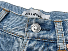画像をギャラリービューアに読み込む, BALENCIAGA バレンシアガ ストレートパンツ レディース 517959TAP04 デニム ブルー シルバー金具 中古 57906