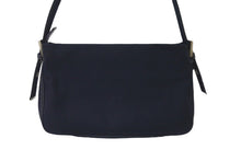 画像をギャラリービューアに読み込む, FENDI フェンディ マンマバケット ワンショルダーバッグ キャンバス ネイビー シルバー金具 良品 中古 57967