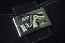 画像をギャラリービューアに読み込む, FENDI フェンディ マンマバケット ワンショルダーバッグ キャンバス ネイビー シルバー金具 良品 中古 57967