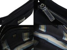 画像をギャラリービューアに読み込む, FENDI フェンディ マンマバケット ワンショルダーバッグ キャンバス ネイビー シルバー金具 良品 中古 57967