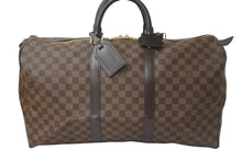 画像をギャラリービューアに読み込む, LOUIS VUITTON ルイヴィトン ダミエ キーポル50 ボストンバッグ N41427 コーティングキャンバス ブラウン 美品 中古 57978