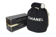 画像をギャラリービューアに読み込む, CHANEL シャネル 巾着バッグ キャンバス ビニール ブラック ホワイト ノベルティ 良品 中古 58054