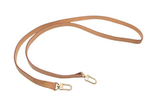 Load image into Gallery viewer, LOUIS VUITTON ルイヴィトン ショルダーストラップ LVロゴ ヌメ革 ブラウン ゴールド金具 全長117cm 美品 中古 58073