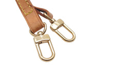 Load image into Gallery viewer, LOUIS VUITTON ルイヴィトン ショルダーストラップ LVロゴ ヌメ革 ブラウン ゴールド金具 全長117cm 美品 中古 58073