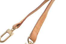 Load image into Gallery viewer, LOUIS VUITTON ルイヴィトン ショルダーストラップ LVロゴ ヌメ革 ブラウン ゴールド金具 全長117cm 美品 中古 58073