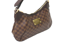 画像をギャラリービューアに読み込む, 極美品 LOUIS VUITTON ルイヴィトン ショルダーバッグ テムズGM ダミエ エベヌ N48181 ゴールド金具 中古 58150