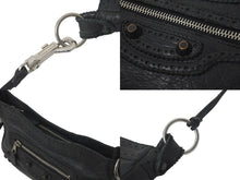 画像をギャラリービューアに読み込む, BALENCIAGA バレンシアガ ショルダーバッグ ザヒップ 245080 レザー スタッズ ブラック シルバー金具 良品 中古 58187