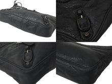 画像をギャラリービューアに読み込む, BALENCIAGA バレンシアガ ショルダーバッグ ザヒップ 245080 レザー スタッズ ブラック シルバー金具 良品 中古 58187