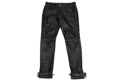730LA Leather pants Belt hardware Black White stitch Silver hardware Made in Italy Size 34 Good condition Used 58196