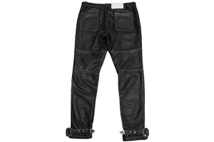 730LA Leather pants Belt hardware Black White stitch Silver hardware Made in Italy Size 34 Good condition Used 58196