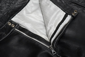 730LA Leather pants Belt hardware Black White stitch Silver hardware Made in Italy Size 34 Good condition Used 58196