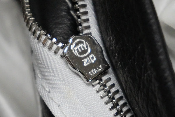 730LA Leather pants Belt hardware Black White stitch Silver hardware Made in Italy Size 34 Good condition Used 58196