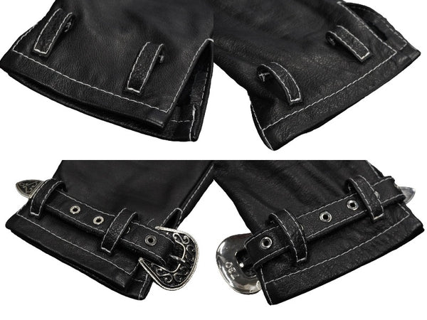 730LA Leather pants Belt hardware Black White stitch Silver hardware Made in Italy Size 34 Good condition Used 58196