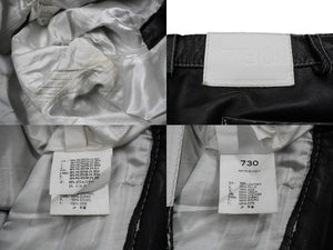 730LA Leather pants Belt hardware Black White stitch Silver hardware Made in Italy Size 34 Good condition Used 58196