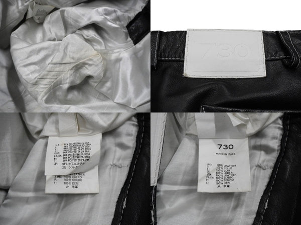 730LA Leather pants Belt hardware Black White stitch Silver hardware Made in Italy Size 34 Good condition Used 58196