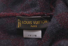 Load image into Gallery viewer, LOUIS VUITTON ルイヴィトン ニットキャップ ダミエ ロゴ ウール ワインレッド ボルドー グレー 美品 中古 58262