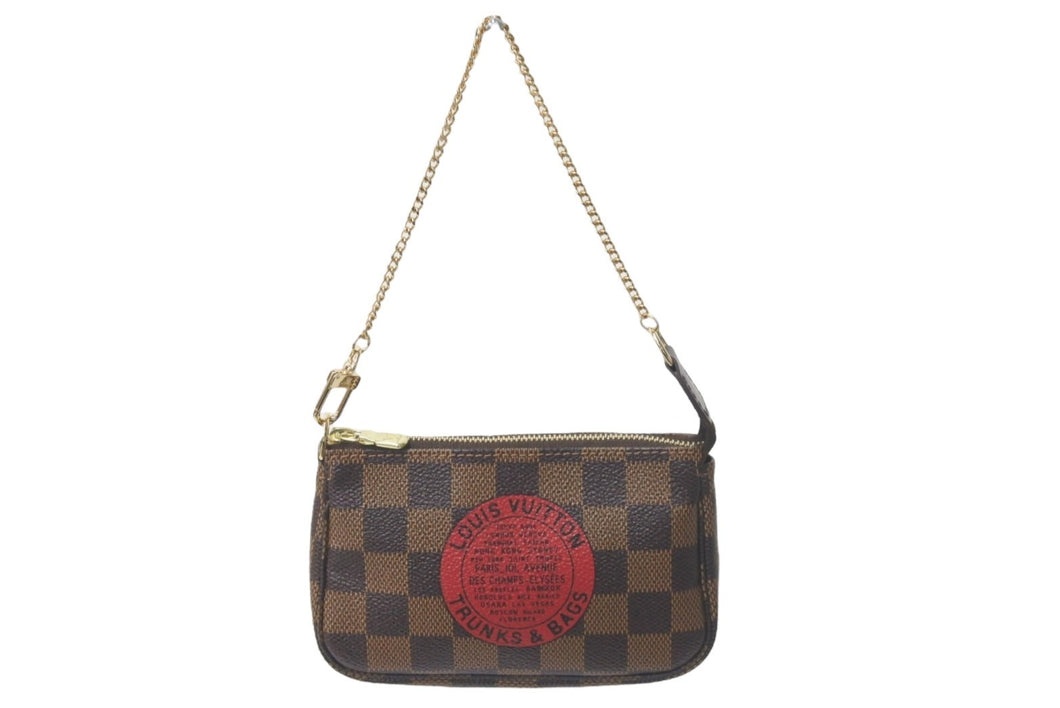 極美品 LOUIS VUITTON ルイヴィトン アクセサリーポーチ ミニポシェットアクセソワール Ｔ＆Ｂ ダミエ エベヌ N58011 中古 58293