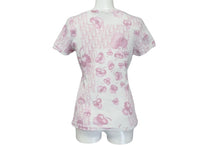 画像をギャラリービューアに読み込む, Christian Dior クリスチャンディオール 半袖Ｔシャツ トロッター 花柄 Vネック 5P16155953 コットン ピンク 40 美品 中古 58299