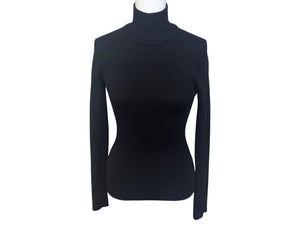 極美品 MaxMara マックスマーラ ハイネック ニット 長袖トップス 2313662333 6 70 ウール ポリエステル ブラック サイズS 中古 4b005830