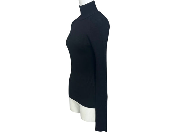 極美品 MaxMara マックスマーラ ハイネック ニット 長袖トップス 2313662333 6 70 ウール ポリエステル ブラック サイズS 中古 4b005830