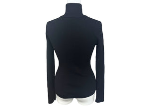 極美品 MaxMara マックスマーラ ハイネック ニット 長袖トップス 2313662333 6 70 ウール ポリエステル ブラック サイズS 中古 4b005830