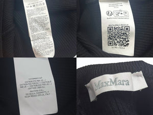 極美品 MaxMara マックスマーラ ハイネック ニット 長袖トップス 2313662333 6 70 ウール ポリエステル ブラック サイズS 中古 4b005830