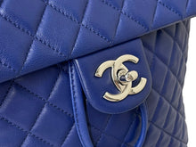 画像をギャラリービューアに読み込む, CHANEL シャネル マトラッセ チェーンショルダーリュック 22番台 A91121 ラムスキン ブルー シルバー金具 美品 中古 58385