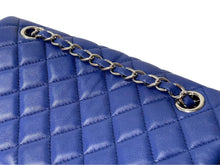 画像をギャラリービューアに読み込む, CHANEL シャネル マトラッセ チェーンショルダーリュック 22番台 A91121 ラムスキン ブルー シルバー金具 美品 中古 58385