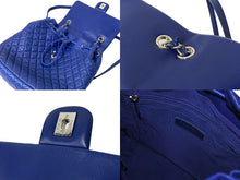 画像をギャラリービューアに読み込む, CHANEL シャネル マトラッセ チェーンショルダーリュック 22番台 A91121 ラムスキン ブルー シルバー金具 美品 中古 58385