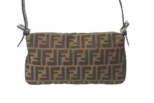 Load image into Gallery viewer, FENDI フェンディ ズッカ柄 マンマバケット ワンショルダーバッグ ブラウン コットンキャンバス レザー 良品 中古 58394