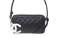 Load image into Gallery viewer, CHANEL シャネル ポーチ ハンドバッグ カンボンライン ココマーク 9番台 ココマーク ブラック ホワイト 美品 中古 58396