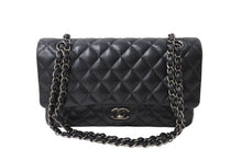 画像をギャラリービューアに読み込む, 極美品 CHANEL シャネル Wフラップ 25cm ショルダーバッグ キャビアスキン 21番台 ブラック ブラック金具 中古 65850