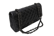 画像をギャラリービューアに読み込む, 極美品 CHANEL シャネル Wフラップ 25cm ショルダーバッグ キャビアスキン 21番台 ブラック ブラック金具 中古 65850