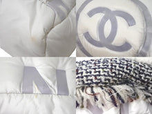 画像をギャラリービューアに読み込む, CHANEL シャネル ココマーク リュック ドゥドーヌ 26番台 A91933 ナイロン ツイード ホワイト シルバー金具 良品 中古 58515